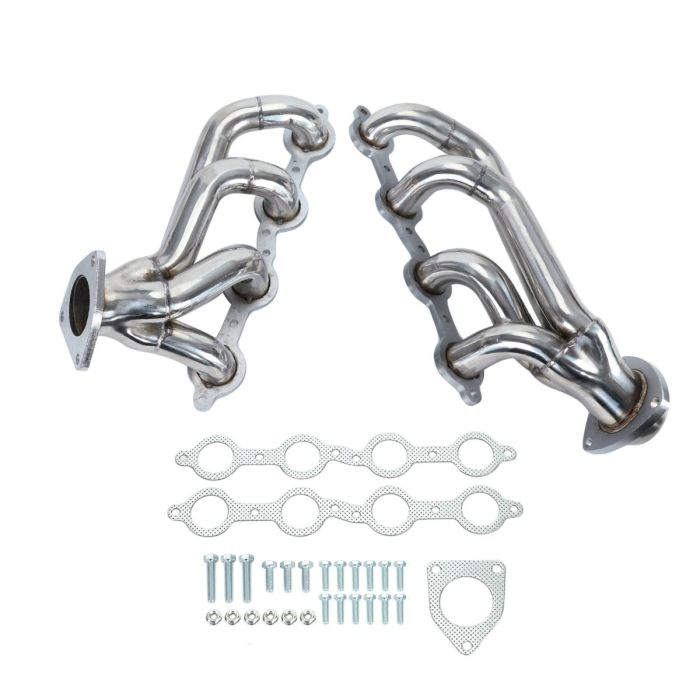 Shorty Exhaust Header for 2002-2016 Chevy Silverado 1500 2500HD 3500HD 4.8L 5.3L 6.0L 