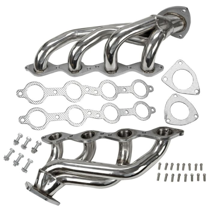 Stainless Exhaust Header for 2000-2006 Chevy GMC Avalanche Silverado Yukon Sierra 4.8L 5.3L V8 