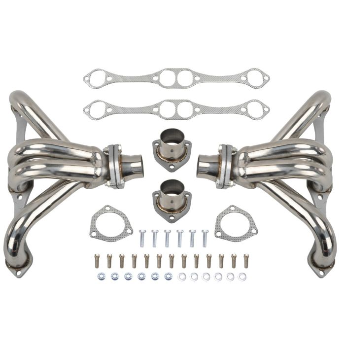1955 + Chevy Hugger Small Block SBC V8 262 265 283 305 327 350 400 Stainless Exhaust Header 