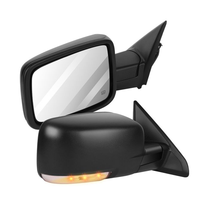 Side View Mirrors For 09-10 Dodge Ram 1500 11-18 Ram1500 Power Heated Turn Signal Light Manual Fold 2Pcs