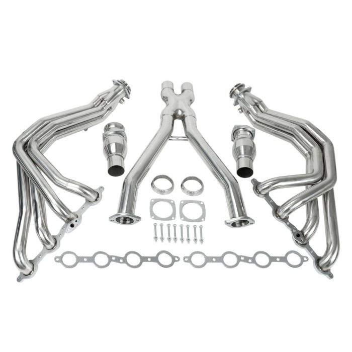 Long Tube Exhaust Header with X-Pipe for 97-04 Chevy Corvette LS1 LS6 C5 5.7L