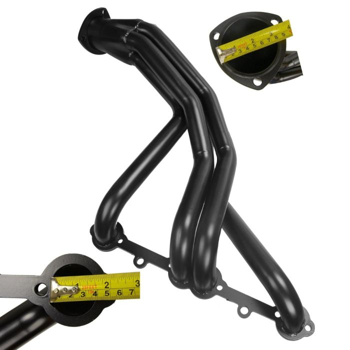 1963-1982 Chevy Chevrolet Corvette 5.7L V8 Long Tube Exhaust Header Black 