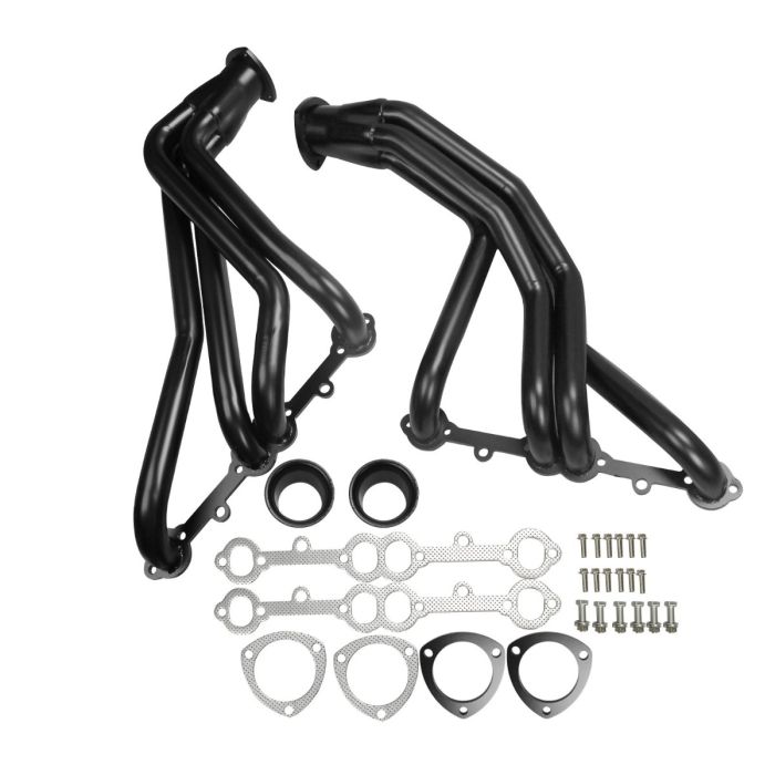 1963-1982 Chevy Chevrolet Corvette 5.7L V8 Long Tube Exhaust Header Black 