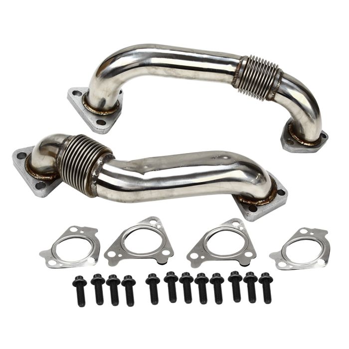 6.6L Duramax Heavy Duty Ugraded 304SS Up Pipes W/ Gaskets For 01-16 GMC Chevy