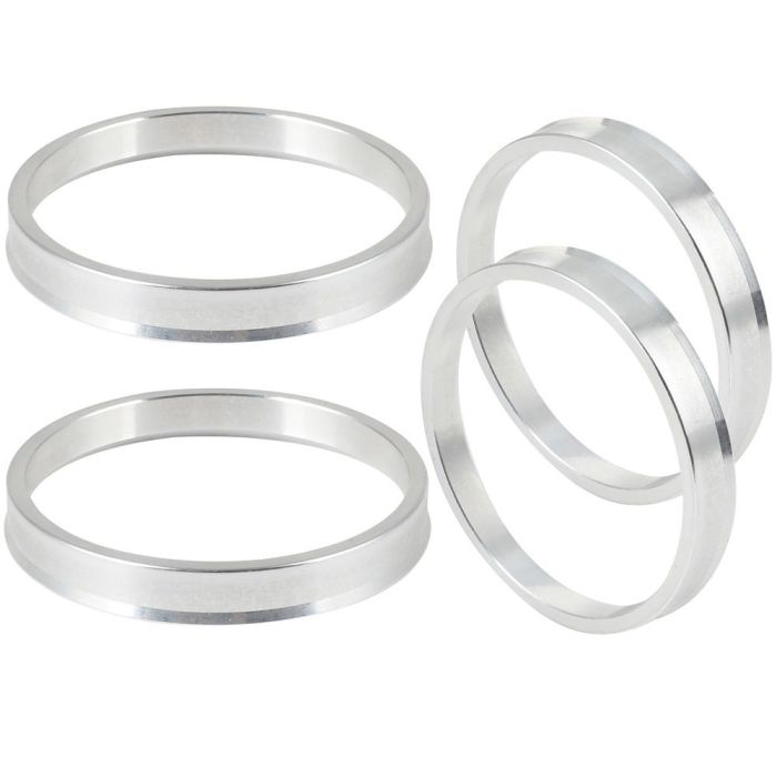 Wheel Hub Centric Rings ID-66.1 OD-73.1 mm Aluminium Silver 4 pcs
